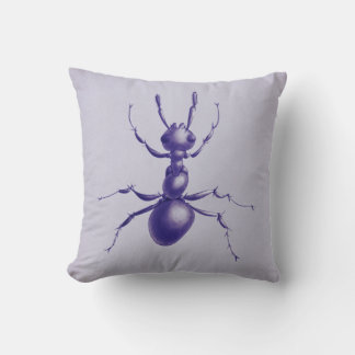 Coussin Art numérique d'insectes pourpre à la brosse