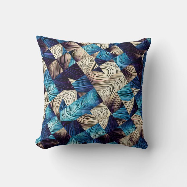 Coussin Art numérique motif abstrait. image bleue Abstrait (Recto)