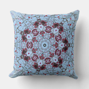 Coussin Art numérique photo Fractal de canneberge Mandala
