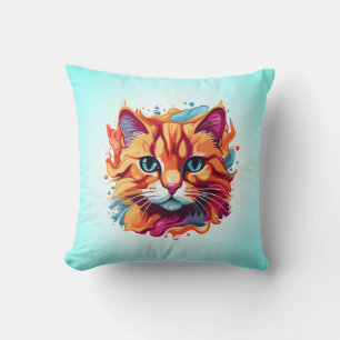 Coussin Art numérique Visage Cute Cat Design-86002
