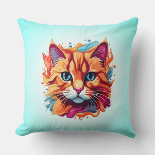 Coussin Art numérique Visage Cute Cat Design-87002