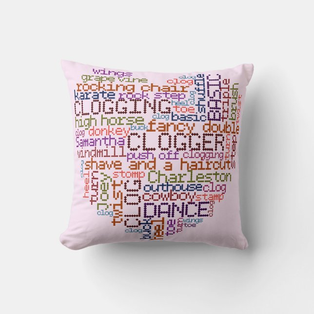 Coussin Art obstruant de mot de Clogger (Recto)