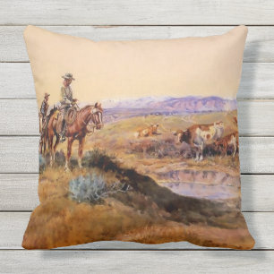 Coussin Art occidental de Charles M Russell