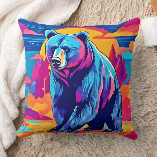 Coussin Art Ours Vibrant (Couverture)