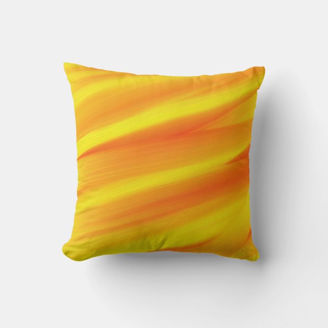 Coussin Art Peinture Jaune, Orange (Recto)