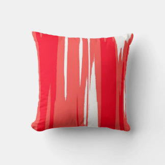 Coussin Art Peinture Rouge Blanc Design Abstrait