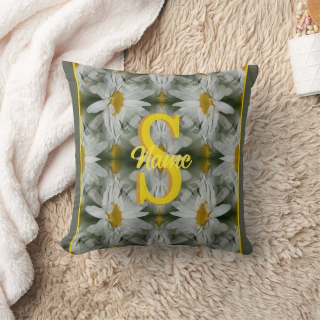 Coussin Art personnalisé avec monogramme initial et nom Da (Couverture)
