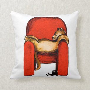 Coussin Art Petit-Original de chat par Streater CARRÉ