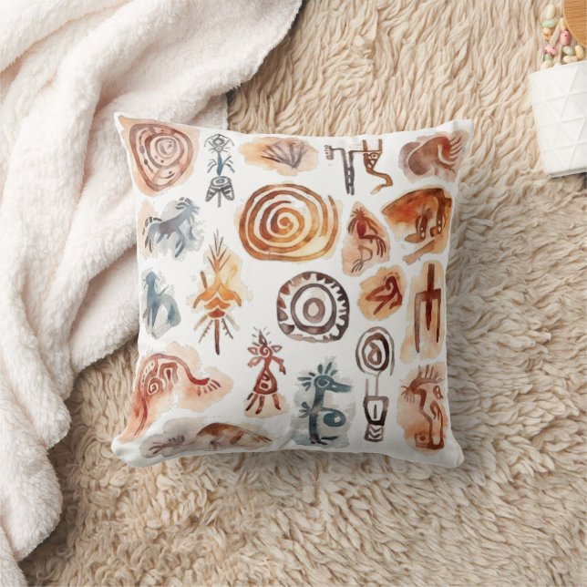 Coussin Art pétroglyphe antique (Couverture)