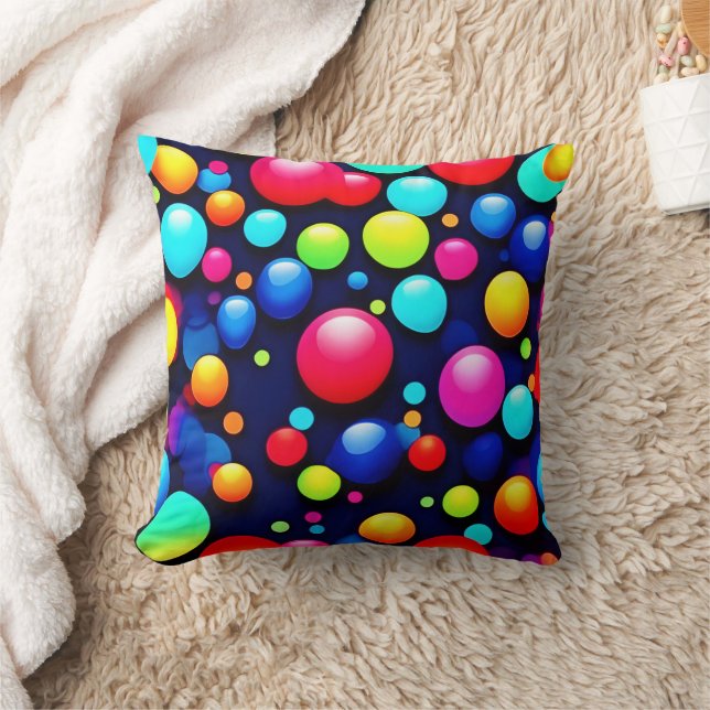 Coussin Art Pop Bulles Vibrant (Couverture)