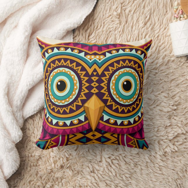 Coussin Art populaire aux yeux de hibou  (Couverture)