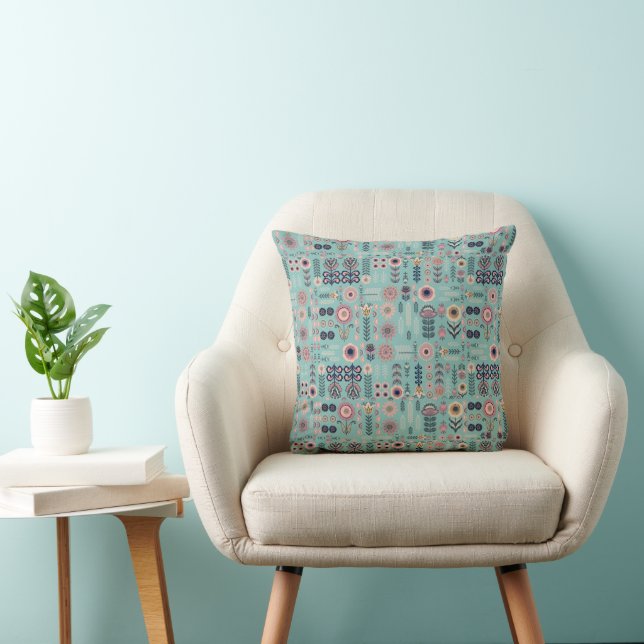 Coussin Art populaire Motif sans couture (Chaise)
