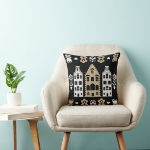 Coussin Art populaire néerlandais traditionnel Impression
