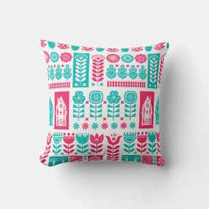 Coussin Art populaire scandinave : Vintage sans couture