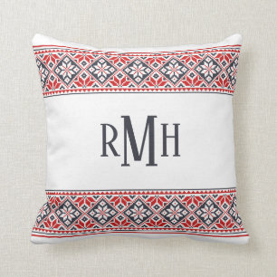 Coussin Art populaire slave   Motif Poinsettia