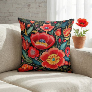 Coussin Art populaire traditionnel ukrainien de Petrikivka