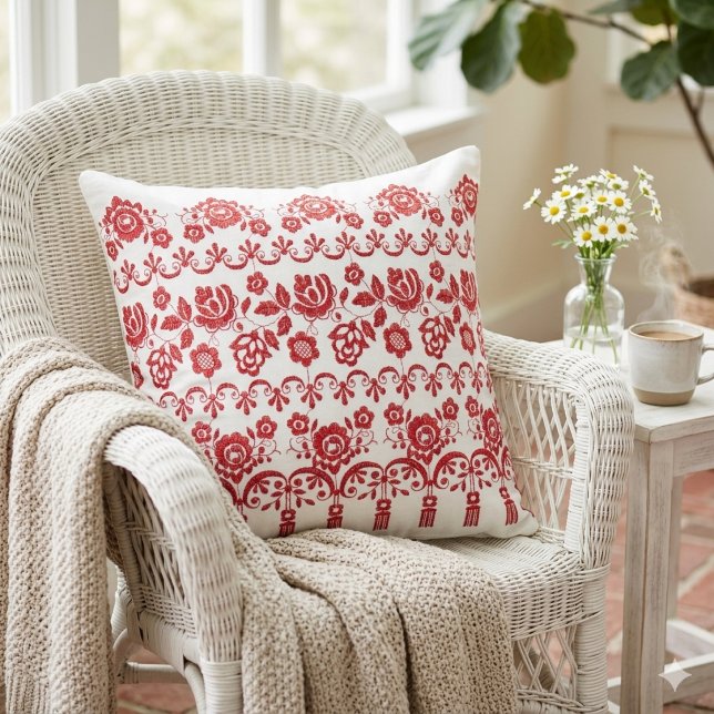 Coussin Art populaire traditionnel ukrainien vushuvanka (Créateur téléchargé)