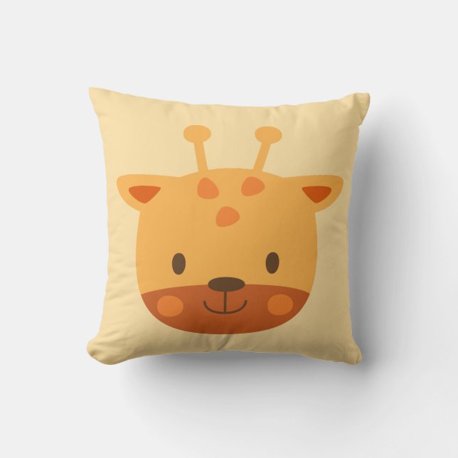 Coussin Art pour enfants d'anniversaire de girafe (Recto)