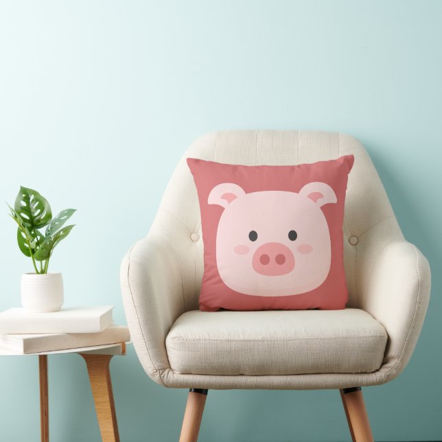 Coussin Art pour l'anniversaire des enfants cochon (Chaise)