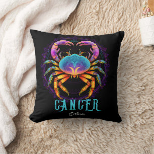 Coussin Art psychédélique Cancer Nom du zodiaque