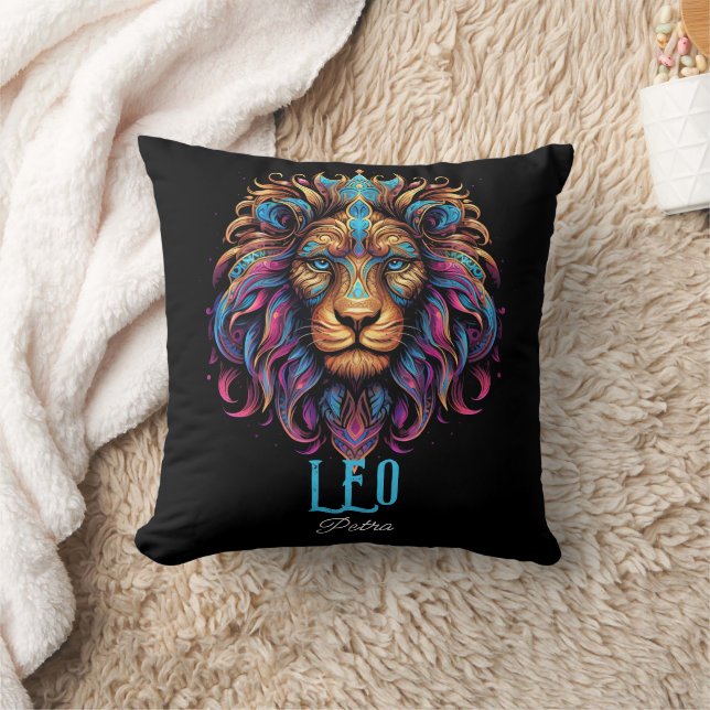 Coussin Art psychédélique Leo Nom Zodiac (Couverture)