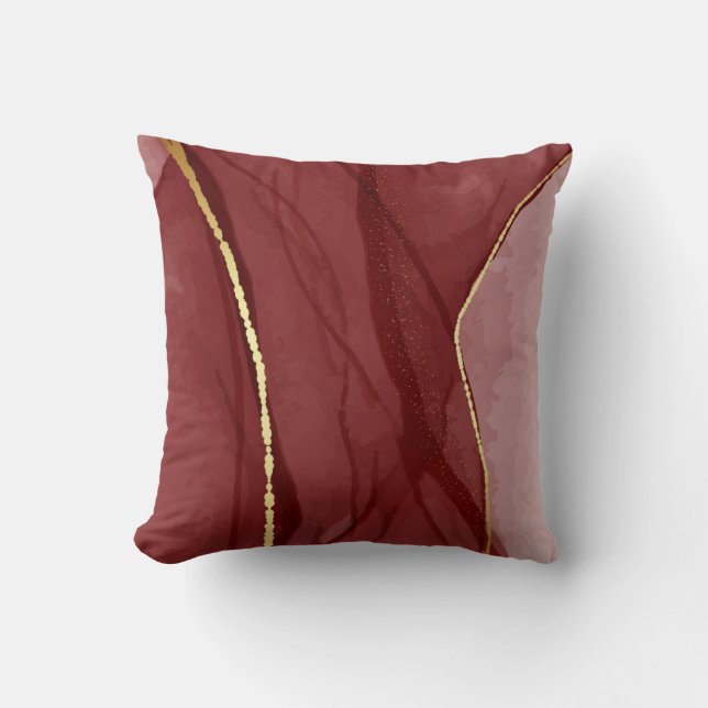 Coussin Art Resin, marsala rouge foncé abstrait arrière -  (Recto)