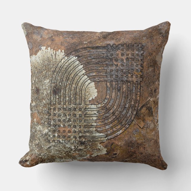 Coussin Art roche de tissage géométrique (Recto)