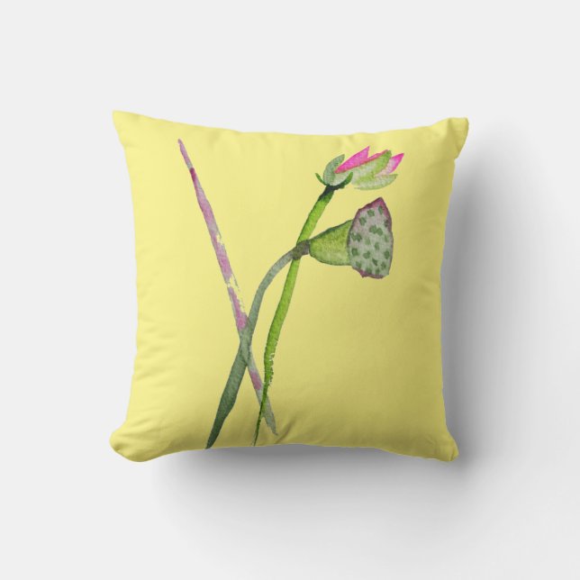 Coussin Art rose de bouddhiste zen de fleur de Lotus (Recto)