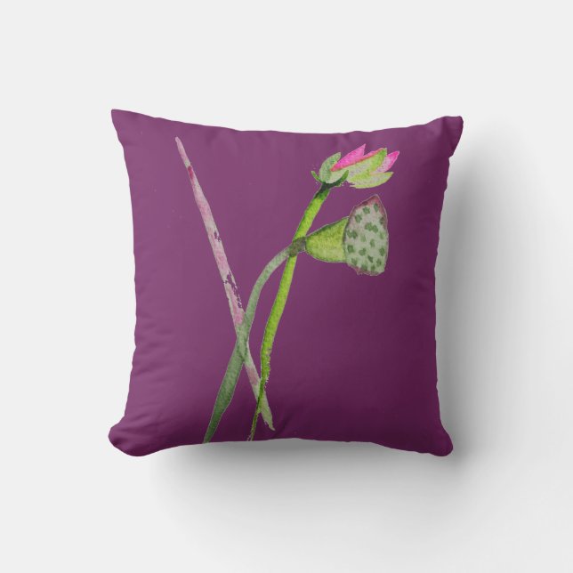 Coussin Art rose de bouddhiste zen de fleur de Lotus (Recto)