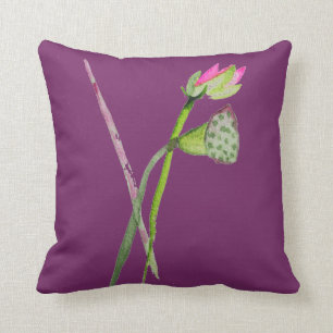 Coussin Art rose de bouddhiste zen de fleur de Lotus
