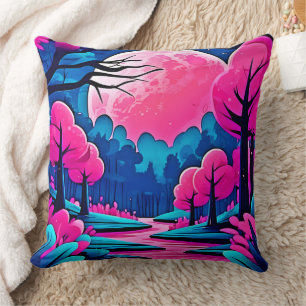 Coussin Art rose Moonlit Forêt