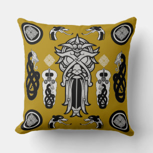 Coussin Art saxon à la moutarde