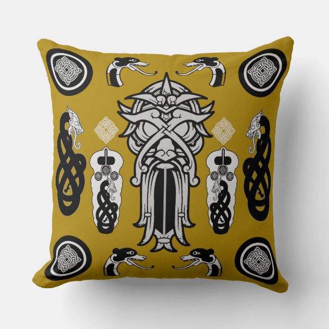 Coussin Art saxon à la moutarde (Recto)