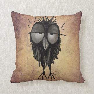 Coussin Art somnolent drôle de hibou