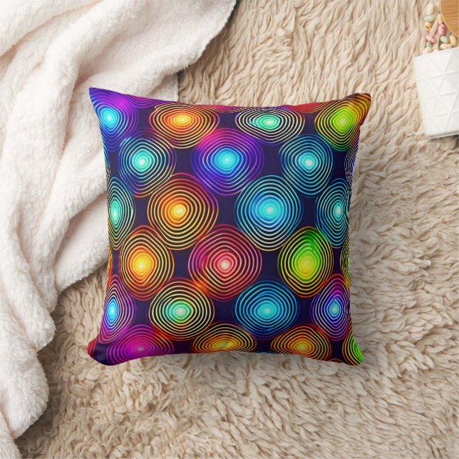 Coussin Art Spiral Abstrait Multicolore Vibrant (Couverture)