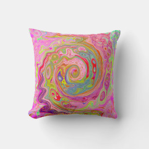 Coussin Art Super rétro rose, jaune et magenta