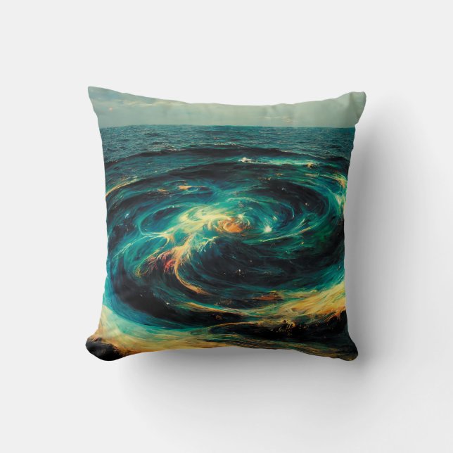 Coussin Art surréaliste | Une Galaxie Océanique (Recto)