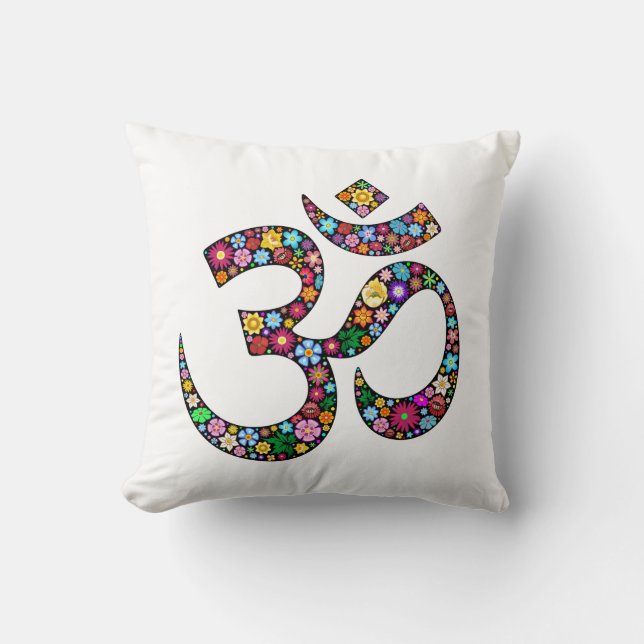 Coussin Art symbolique floral Namaste (Recto)