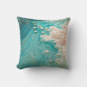 Coussin Art topographique océanique abstrait