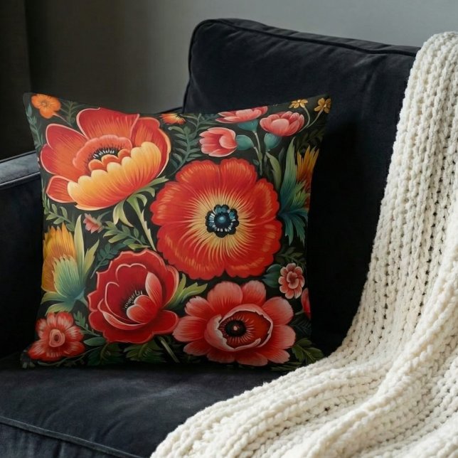 Coussin Art traditionnel ukrainien de Petrikivka  (Créateur téléchargé)