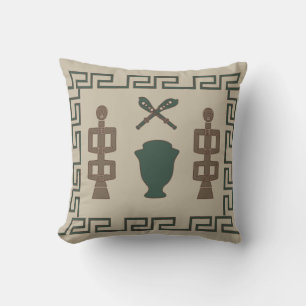 Coussin Art tribal africain abstrait