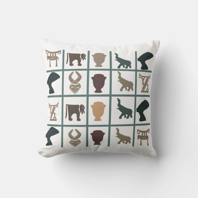 Coussin art tribal africain Abstrait (Recto)