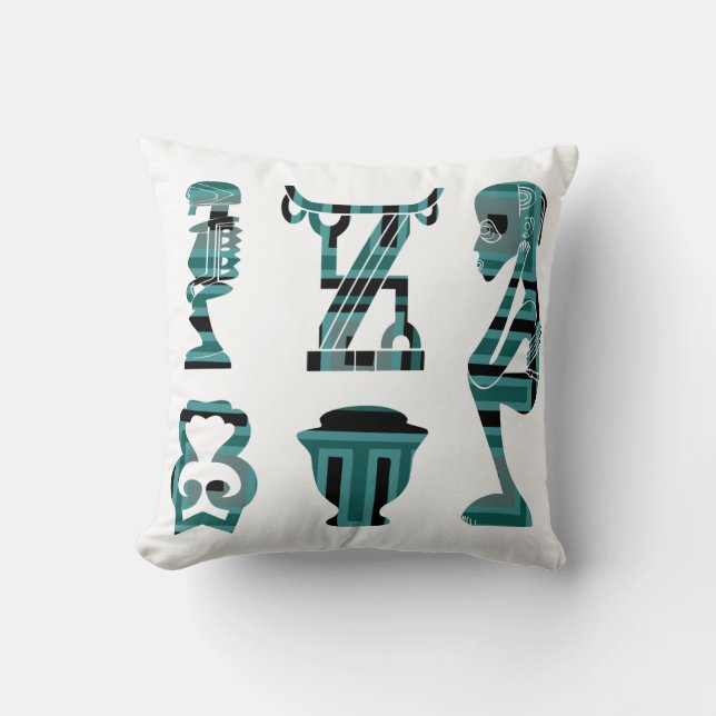 Coussin Art tribal africain abstrait contemporain (Recto)