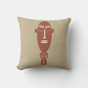 Coussin Art tribal indigène africain moderne abstrait