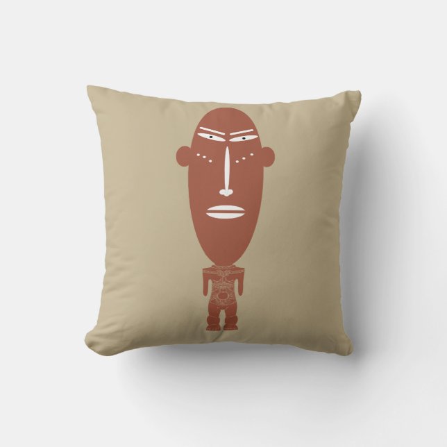 Coussin Art tribal indigène africain moderne abstrait (Recto)