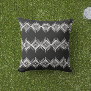 Coussin Art tribal noir et blanc