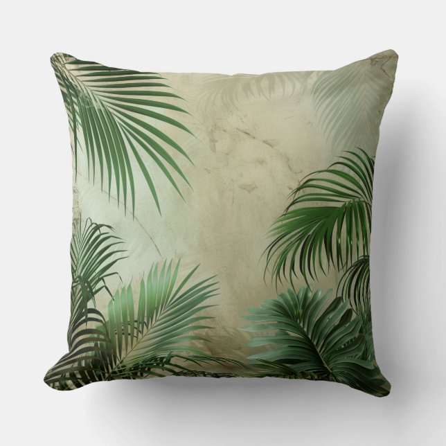 Coussin Art Tropical Côtier Palm Leaf (Recto)