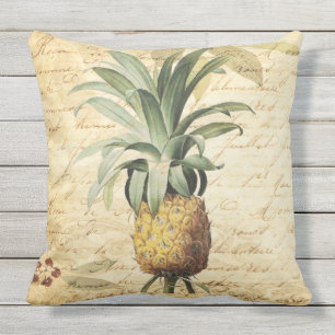 Coussin Art tropical rustique de l'ananas