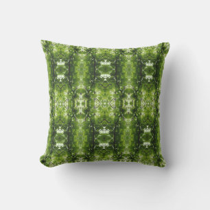Coussin Art unique géométrique vert Zen