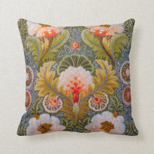 Coussin Art vert en soie de broderie